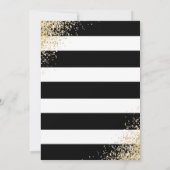 Elegante Black Gold Blush Floral Engagement Party Einladung (Rückseite)