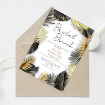 Elegante Black Gold Bridal Brunch Dusche Hochzeit