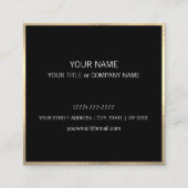 Elegante Black Gold Business Card | LOGO Telefonnummerkarte (Rückseite)