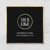 Elegante Black Gold Business Card | LOGO Telefonnummerkarte (Vorderseite)