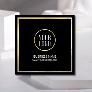 Elegante Black Gold Business Card | LOGO Telefonnummerkarte