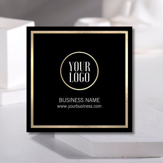Elegante Black Gold Business Card | LOGO Telefonnummerkarte