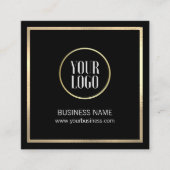 Elegante Black Gold Business Card | LOGO Telefonnummerkarte (Vorderseite)