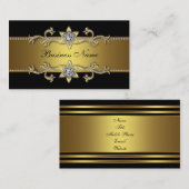 Elegante Black Gold Business Card Visitenkarte (Vorne/Hinten)