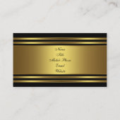 Elegante Black Gold Business Card Visitenkarte (Rückseite)
