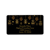 Elegante Black Gold Business Rücksendeadresse Adressaufkleber (Vorne)
