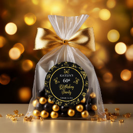 Elegante Black Gold Butterflies 60. Geburtstagspar Runder Aufkleber