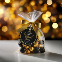 Elegante Black Gold Butterflies 90. Geburtstagspar