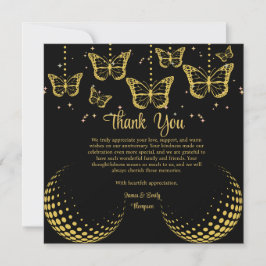 Elegante Black & Gold Card zum Hochzeitstag Dankeskarte