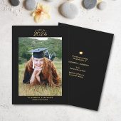 Elegante Black Gold Class 2024 Abschluss Foto Ankündigung