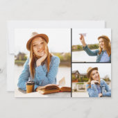 Elegante Black Gold Class of Foto Abschluss Einladung (Rückseite)