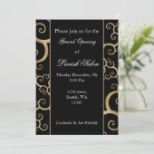 Elegante Black Gold Corporate Party Einladung (Stehend Vorderseite)