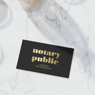 Elegante Black & Gold Cross Pen Notary QR Visitenkarte
