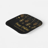 Elegante Black Gold Custom Business Holiday Party Pappteller (Gewinkelt)