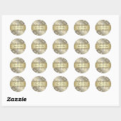 Elegante Black Gold Damask Stickers (Blatt)