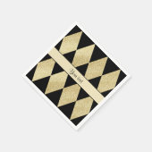 Elegante Black & Gold Diamonds Serviette (Ecke)