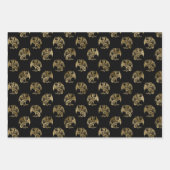 Elegante Black Gold Dragon Wrapping Paper Sheets Geschenkpapier Set (Vorderseite)