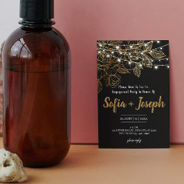 Elegante Black Gold-Engagement-Party einladen Einladung