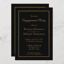 Elegante Black Gold Engagement Party