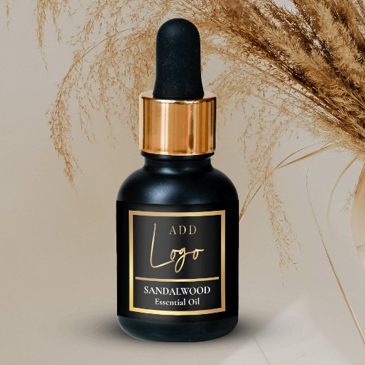 Elegante Black & Gold Essential Oil Dropper Flasch