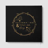 Elegante Black & Gold feiern gemeinsam und immer Gästebuch (Rückseite)