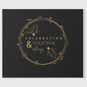 Elegante Black & Gold feiern gemeinsam und immer Geschenkpapier