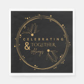Elegante Black & Gold feiern gemeinsam und immer Serviette (Vorderseite)