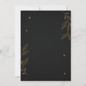 Elegante Black & Gold Floral Save the Date Card (Rückseite)