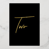 Elegante Black & Gold Foil Hochzeit Tischnummer (Vorderseite)