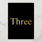 Elegante Black & Gold Foil Hochzeit Tischnummer (Vorderseite)