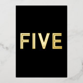 Elegante Black & Gold Foil Hochzeit Tischnummer (Vorderseite)