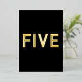 Elegante Black & Gold Foil Hochzeit Tischnummer (Stehend vorne)