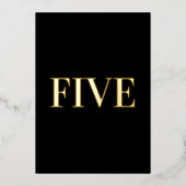 Elegante Black & Gold Foil Hochzeit Tischnummer (Vorderseite)