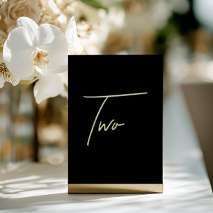 Elegante Black & Gold Foil Hochzeit Tischnummer