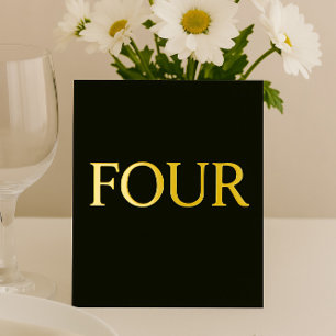 Elegante Black & Gold Foil Hochzeit Tischnummer