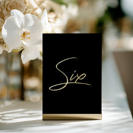Elegante Black & Gold Foil Hochzeit Tischnummer