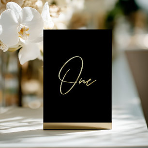 Elegante Black & Gold Foil Hochzeit Tischnummer