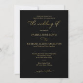 Elegante Black Gold Foil Script Klassische Hochzei Einladung (Vorderseite)