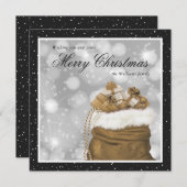 Elegante Black Gold Frohe Weihnachtskarten Feiertagskarte (Vorne/Hinten)