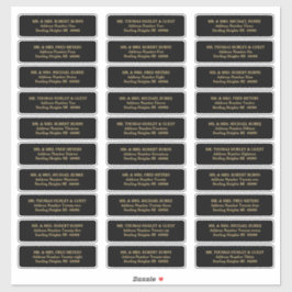 Elegante Black Gold Gast List Mailing Labels