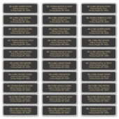 Elegante Black Gold Gast List Mailing Labels (Vorderseite)