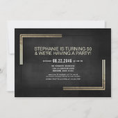 Elegante Black/Gold Geburtstagsparty Einladung (Vorderseite)