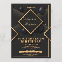 Elegante Black Gold Geometric Geburtstagspartei Cu