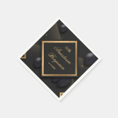 Elegante Black Gold Geometric Geburtstagsparty Serviette (Ecke)