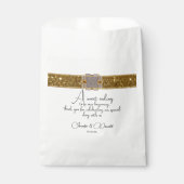 Elegante Black Gold Glitzer Brooch Geschenktütchen (Vorderseite)