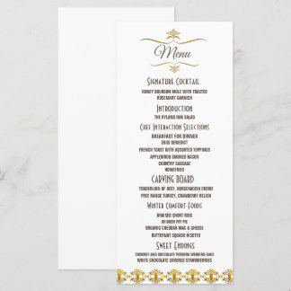 Elegante Black Gold Glitzer Brooch Menükarte
