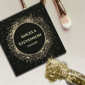 Elegante Black Gold Glitzer Business Card Quadratische Visitenkarte