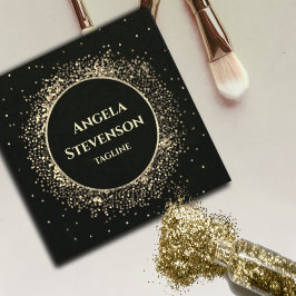 Elegante Black Gold Glitzer Business Card Quadratische Visitenkarte