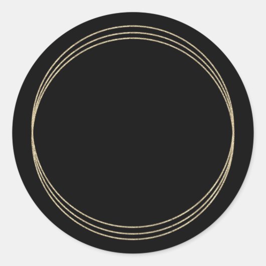 Elegante Black Gold Glitzer Rings Blank Template Runder Aufkleber (Vorderseite)