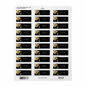 Elegante Black & Gold Graduate Hat-Rücksendeadress (Vorne)